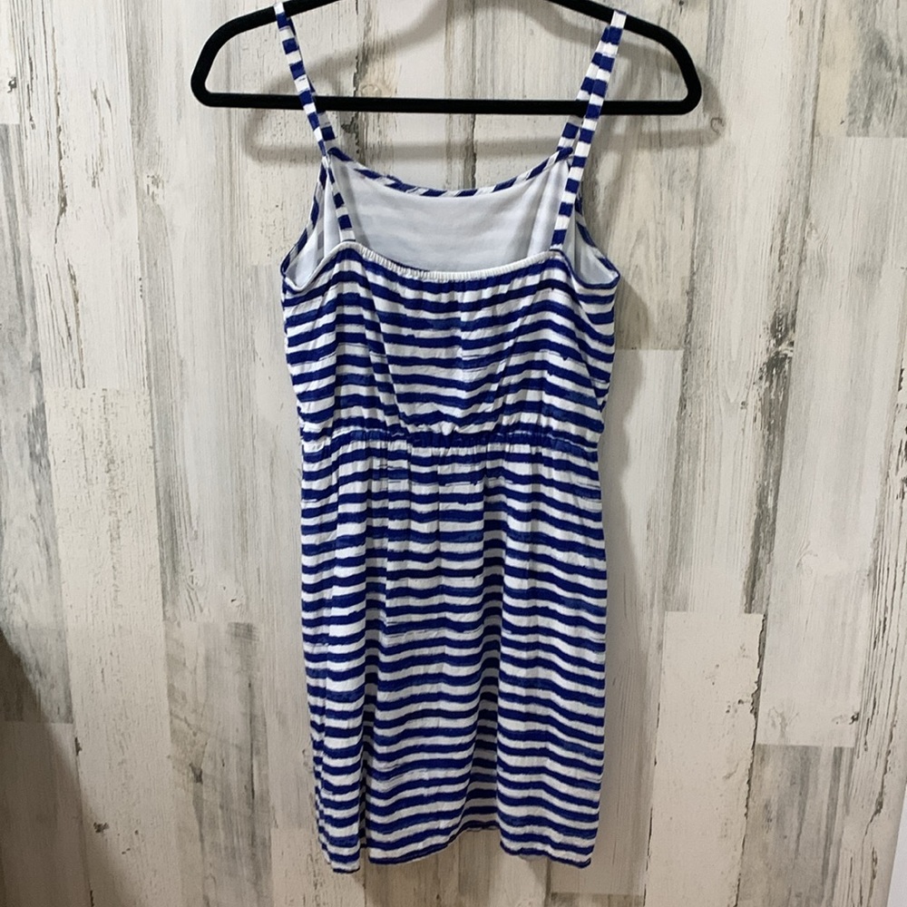 Striped Loft white and blue dress - Picture 2 of 4